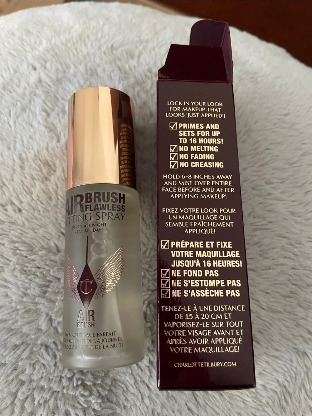 Charlotte Tilbury Airbrush Flawless Setting Spray - Gold & Maroon